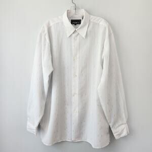 Pronti Collection by Phita Button Up Shirts Mens L White Stripe Coastal Clubwear